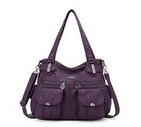 Angelkiss 5739/1 Leather Handbag with 8 Small Pockets for Girls/Women, violet (Purple) - 5739/1