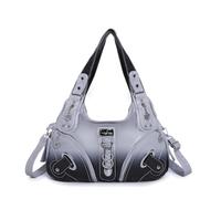 Angelkiss Hobo Purses and handbags for Women Satchel Handbag Women Purses Large Daily Shoulder Bags, Z-grey/Black, L
