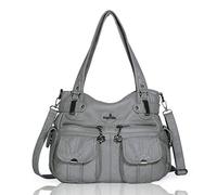 Angelkiss Leather Handbag Design/Shoulder/Shoulder Bag/Large Capacity 8 Small Pockets for Girls/Women, 5739dark grey, M, Stylish