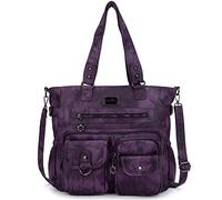 Angelkiss Purses and Handbag for Women Soft Leather Hobo Bags Satchel Shoulder Bags Ladies Tote Crossbody Bag, Dark Purple5, XX