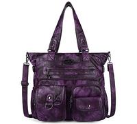 Angelkiss Purses Handbags for Women PU Tote Satchel Bags for Women Pockets Shoulder Bags…, 5d.purple