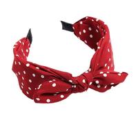 Angelkiss Women's Polka Dot Bow Headband - Fabric Hair Hoop with Oversized Bow for Women and Girls (Red)