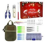Angelköder-Set - Verschiedene Kunstköder-Kombination | Weihnachts-Angelzubehör-Box with Spinner, Minnow, Jig, Crankbait | Perfektes Geschenk für Männer, Kinder, Familienurlaub, Outdoor, Fluss, See