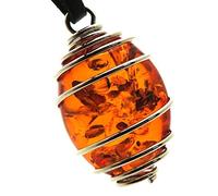 Angelleesa Designs Ltd Chinese Faux Amber Metal Spiral Pendant