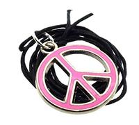 Angelleesa Metal Pink Enamelled Peace Sign Pendant