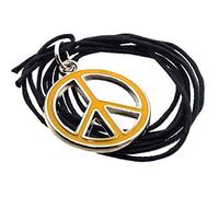 Angelleesa Metal Yellow Enamelled Peace Sign Pendant