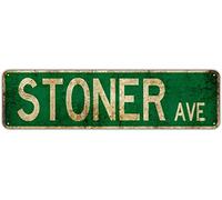 Angeloken Stoner Avenue Street Sign Vintage Rustic Retro Tin Sign 4x16 inch Home Coffee Wall Decor Home Bar Man Cave Diner Garage Decor metal tin sign