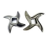 AngelReally Meat Grinder Blade (#12, SS420 Stainless Steel) - 2 Pcs Replacement Meat Grinder Knife Cutter for Grinders, Fit Most #22 Meat Grinders