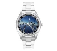 Angels Air Show Flying Fashion Quartz Wrist Watch Stainless Steel Wristwatches with Arabic Numerals for Men Women