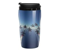 Angels Air Show Flying Printed Reusable Coffee Mug Insulated Travel Drinking Cup Water Bottle with Lid 250ml