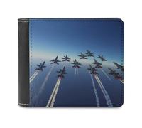 Angels Air Show Flying Printed Wallets Bifold Wallet Change Cash Bag with Multiple Card Slots for Men And Women