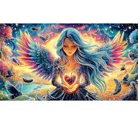 Angels and Blue Roses in Heaven Puzzle for Adults 1000 Pc - Fun Family Game Educational Challenge Hard Difficult 38x26/1000pcs