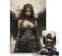 Angels Black Woman 1000 Piece Jigsaw Puzzle for Adults Logical Think Soft Distraction Seamless Lock Festive Present (38x52cm)