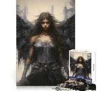 Angels Black Woman 1000-piece Jigsaw Puzzles Logical Skill Mindful Leisure Precise Join Thoughtful Gift (38x52cm)