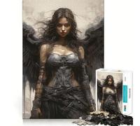 Angels Black Woman 1000 Piece Jigsaws for Adults Brain Recall Game Tight Interlock No Gaps Calming Mental Break Activity (38x26cm)