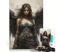 Angels Black Woman Jigsaw 1000 Piece Mind Skill Play Stable Fit No Shifting Parts Enjoyable Pastime for Long Weekends (38x52cm)