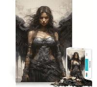 Angels Black Woman Jigsaw for Teenagers 1000 Pieces Memory Fun Game Smooth Burr Free Surface Birthday Gift Brain Teaser Toy (50x75cm)
