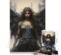 Angels Black Woman Jigsaw Puzzles 1000 Pieces for Teenagers Thought Training Easy Enjoyment Uniform Cut Chic Xmas Gift (38x26cm)