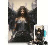 Angels Black Woman Jigsaw Puzzles for Adults 1000 Mind Boost Game Uniform Size Precise Pieces Travel-friendly Brain Game Gift (38x52cm)