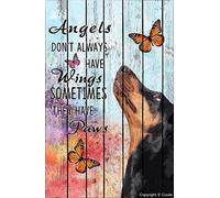 Angels Don’t Always Have Wings Sometimes They Have Paws Doberman Metal Plate Tin Sign Wall Poster Decor Bedroom Door Plaque Sign 8x12 Inch