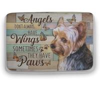 Angels Don‘T Always Have Wings Sometimes They Have Paws - Yorkie Non-Slip Front Door Mat Bathroom Kitchen Bedroom Entryway Floor Mats House Warming Gifts 16x24 inch