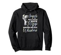 Angels Don't Always Have Wings Cat Pullover Hoodie, Adult Unisex, Black, XX-Large