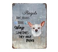 Angels Don't Always Have Wings Sometimes They Have Paw Metal Signs Vintage Memorial Pet Gift Tin Sign Wall Plaque for Garage Man Cave Bedroom Farmhouse Holiday Wall Decor 16x12