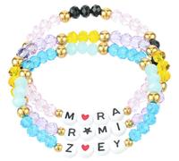 Angel's Draw Home 3pcs Friendship Merch Rumi Zoey Mira Inspired Bracelets 3 Pcs Stackable Stretch Friendship Beaded Bracelet Jewelry Set, M, Brass, Cubic Zirconia