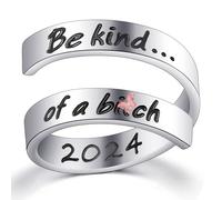 Angel's Draw Home Class of 2024 Ring Graduation Ring for Her Gift Graduation Ring Graduation 2024 Gifts High School College Graduation Gift for Him Her (Be Kind 2024)