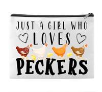 Angel's Draw Home Sport Makeup Bag Cute Small Animal Cosmetic Bags for Women, Travel Toiletry Bag Large Capacity Zipper Makeup Pouch, Purse Organizer Pouches, 13-Hen