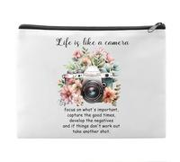 Angel's Draw Home Sport Makeup Bag Cute Small Animal Cosmetic Bags for Women, Travel Toiletry Bag Large Capacity Zipper Makeup Pouch, Purse Organizer Pouches, 10-Camera