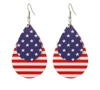Angel's Draw Home USA Flag Earrings for Women 2 Pairs 4th of July Earrings Dangle Earrings for Women 4th of July Independence Day Daily Wear, 1, Alloy Steel, 1