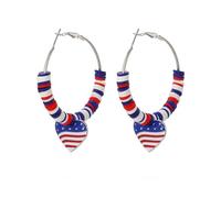 Angel's Draw Home USA Flag Earrings for Women 2 Pairs 4th of July Earrings Dangle Earrings for Women 4th of July Independence Day Daily Wear, 1, Alloy Steel, 1