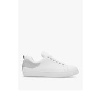Angels Ease White Leather Silver Wing Trainers - White Leather / 35