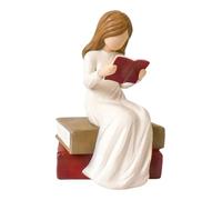 Angels Figurines - Reading Book Angel Statue, Resin Reading Book Sculpture,for Readers Teachers Graduates Librarians Holiday Bookshelf Bedside Table Bathroom Nightstand Shelf Apartment