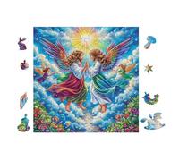 Angels Flying in Sky 100 Piece Jigsaw Puzzle For Men Cognitive Development Adults Anxiety Memory Care Mothers Valentines Gift High-grade Rigid Cardboard 28x28cm