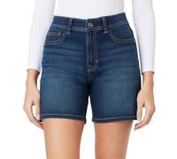 Angels Forever Young Women's 360 Sculpt 5" and 7" Inseam Mid Thigh Denim Shorts, 7" Manhattan, 12