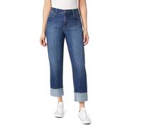 Angels Forever Young Women's Everflex Deep Cuff 27" High-Rise Straight Ankle Jeans, Laguna, 12