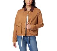 Angels Forever Young Women's Everflex Relaxed Stretch Canvas Barn Jacket Casual, Teak, M