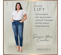 Angels Forever Young Women's Jeanie Lift Mid-Rise Straight Ankle Jeans, Steel, 12