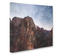 Angels Landing In Utah Canvas Print | Gallery Wrapped 30mm Frame Wall Art | 20x20 inches | Ready to Hang | Modern Picture | Living Room Bedroom Lounge Office