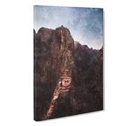 Angels Landing In Utah Canvas Print | Gallery Wrapped 30mm Frame Wall Art | 30x20 inches | Ready to Hang | Modern Picture | Living Room Bedroom Lounge Office