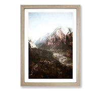 Angels Landing Trail in Zion National Park Utah Framed Print | A2 Oak Framed Wall Art | Ready to Hang | Modern Nature Picture | Living Room Bedroom Lounge Office