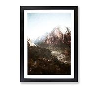 Angels Landing Trail In Zion National Park Utah Modern Framed Print | A2 Black Framed Wall Art | Ready to Hang | Modern Nature Picture | Living Room Bedroom Lounge Office