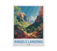 Angels Landing Utah Vintage Travel Posters，Puzzle 1000 Pieces of Wood Puzzles Suitable for Adults Children Families Stress Relief Puzzle Games50x70cm-CX54