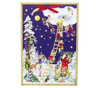 Angels on Christmas Eve Advent Calendar | Traditional Large Christmas Advent Calendar with Glitter | Nostalgic Picture Advent Calendar - 55x38cm