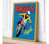 Angels on Wheels Vintage Canvas Wall Art Print 18x12 Inch (46 x 30 cm)