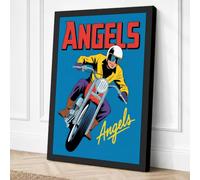 Angels on Wheels Vintage Canvas Wall Art Print 18x12 Inch (46 x 30 cm)