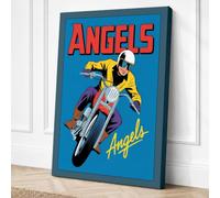 Angels on Wheels Vintage Canvas Wall Art Print 24x16 Inch (61 x 41 cm)