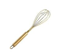 Angel's Peel Lounge Stainless Steel Egg Whisk with Titanium Gold Plating - Ecofriendly Manual Egg Beater, Milk Frother, wire whisk, Hand Blender, Cake Tool and kitchen Gadget - Gold